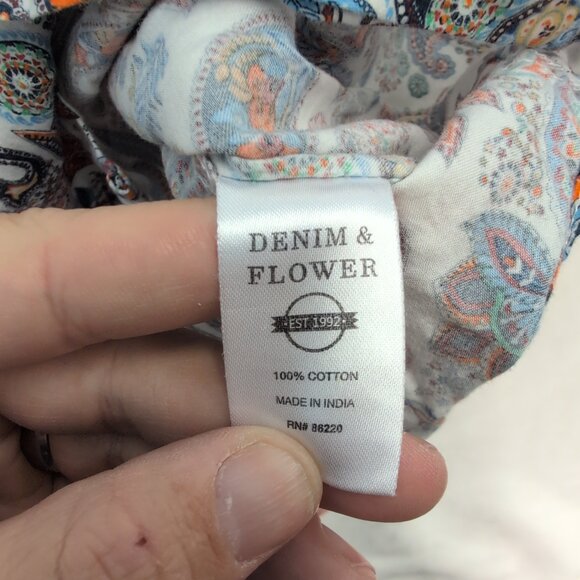 Denim & Flowers Men's White Paisley Short-Sleeve Button-Up M - Picture 10 of 10